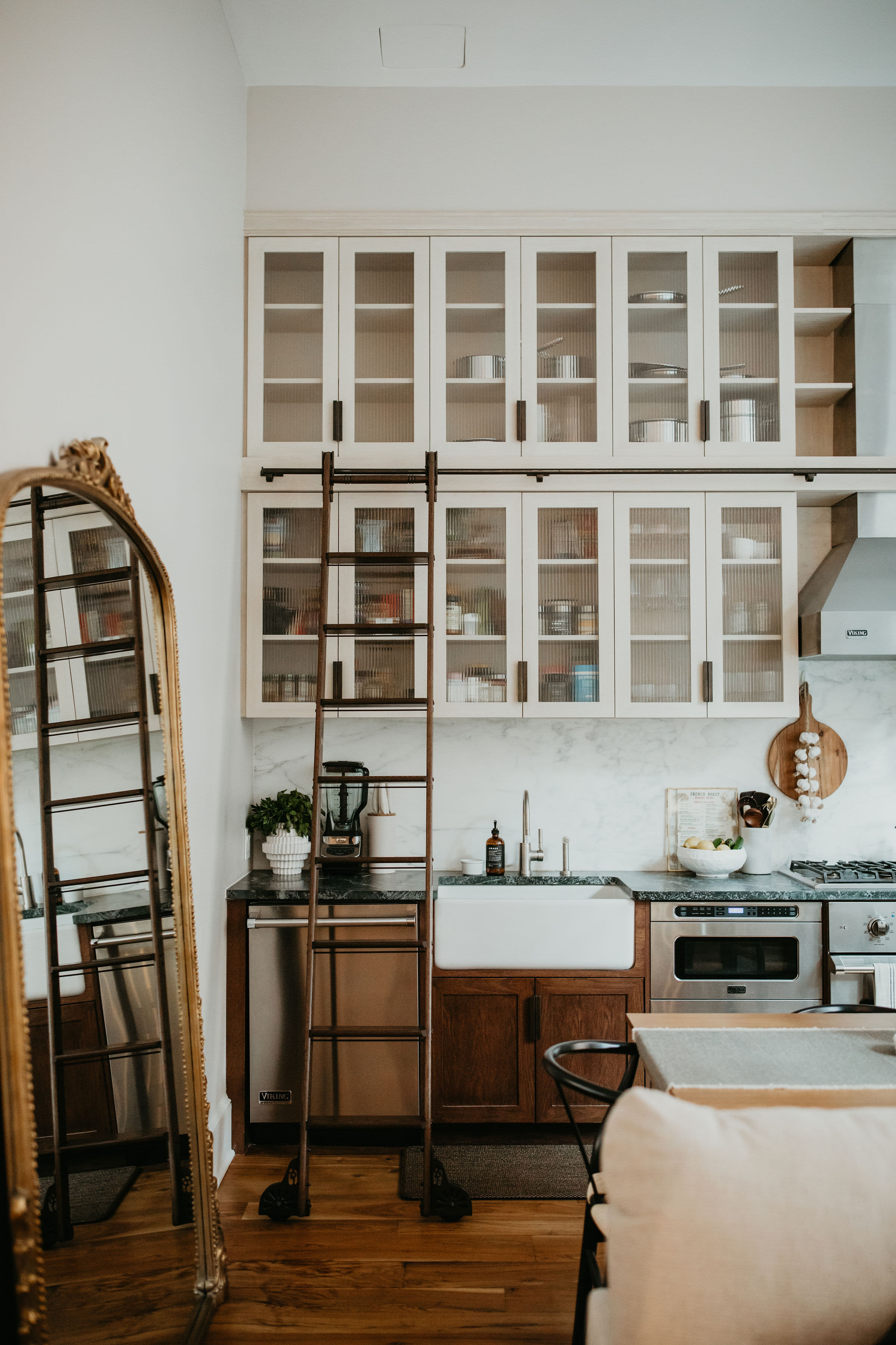 NYC Rental Apartment With Tall Ceilings and Kitchen Ladder